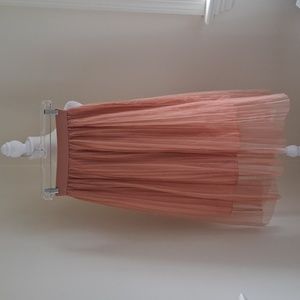 Zara Trafaluc Womens Pleated Chiffon Style Lined Midi Skirt Elastic Waist Size M